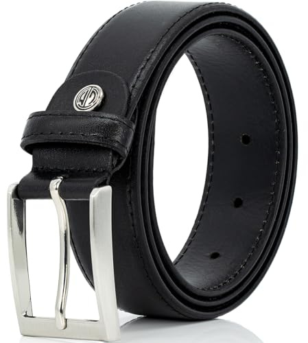 LINDENMANN Leder-Gürtel Herren 35 mm breit, Gürtel Herren Vollledergürtel schwarz