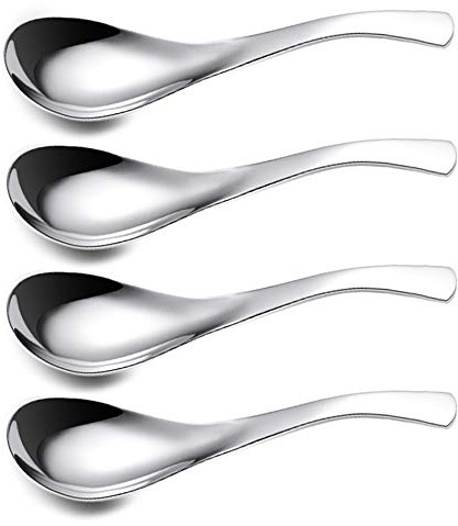 ERCRYSTO Stainless Steel Spoons - Lightweight and Small, Perfect for Toddlers and Children - Set of 4