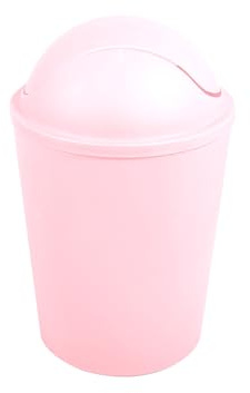 MSV Abfalleimer AKO 5,5 l mit Schwingdeckel pastellrosa, Polypropylen, Babyrosa, Pink