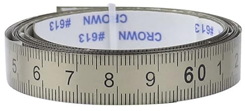 Vogueing Tool - Cinta métrica de acero inoxidable de 0 a 2 m, de izquierda a derecha, regla de escala métrica autoadhesiva para sierra ingletadora, herramientas de carpintería en T (plata)