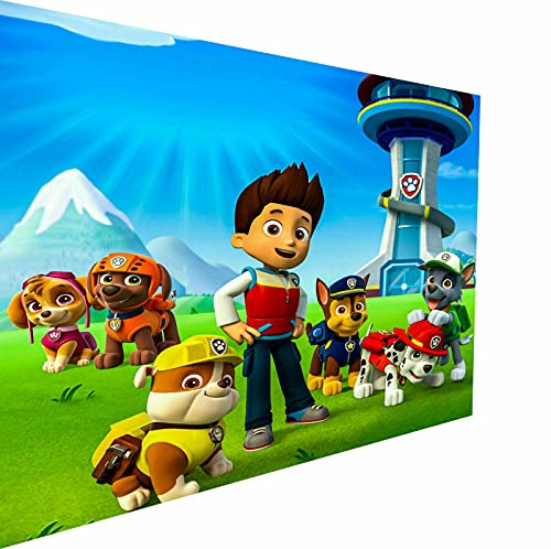 Magic Canvas Art - Bilder Kinder Serie Paw Patrol Leinwandbild 1- teilig Hochwertiger Kunstdruck modern Wandbilder Wanddekoration Design Wand Bild, Größe: 60 x 40 cm