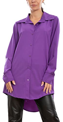 Toocool Camicia Donna Oversize Lunga Elasticizzata Maniche Lunghe VI-3257