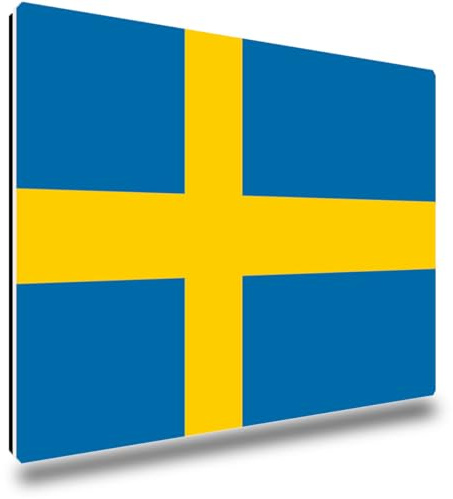 TRIOSK Kühlschrankmagnete Länderflaggen Magnet Flagge Schweden Reise Souvenir Geschenk für Reiseliebhaber Weltenbummler Kühlschrank stark eckig groß 85x55 mm