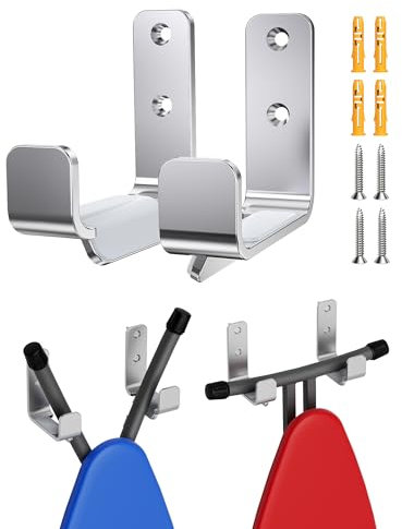 MUSVOH Crochet mural de table à repasser moderne en acier inoxydable argenté