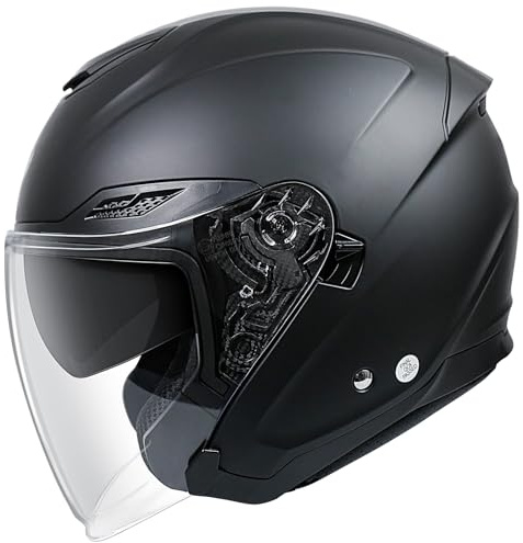 NENKI Rollerhelm für Motorradfahrer, Motorradhelm ECE 22.06, Jethelme mit Doppelvisier und Sonnenblende, Halbhelme für Damen Herren