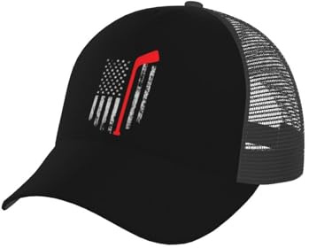 SIYTUAU Hockey USA Flag Baseball Cap Adjustable for Men Women Breathable Mesh Back Baseball Caps Casual Outdoor Hat Trucker Hat