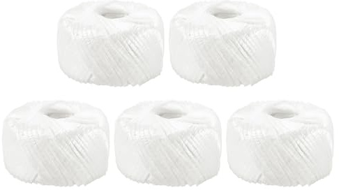 QUARKZMAN Cuerda de Plástico de Poliéster Nailon para Hogar, 20MM de Ancho, Longitud de 80m/262FT, Ideal para Empaquetar, Jardinería y Manualidades, Paquete de 5 (Blanco)