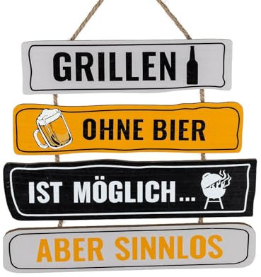 Gartenschild aus Holz (MDF) Grillregeln - Für alle Grillfreunde - Geschenk zur Gartenparty