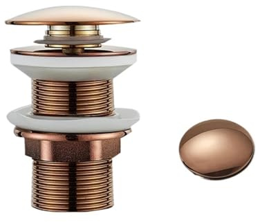 Sink Plug Pop Up Pop Up Drain Button Bathroom Sink Plug Drainer Siphon Waste Stopper Wash Basin Faucet Accessory Washbasin Pipe Black Gold Rose Pop Up Sink Plug(Rose Gold A)