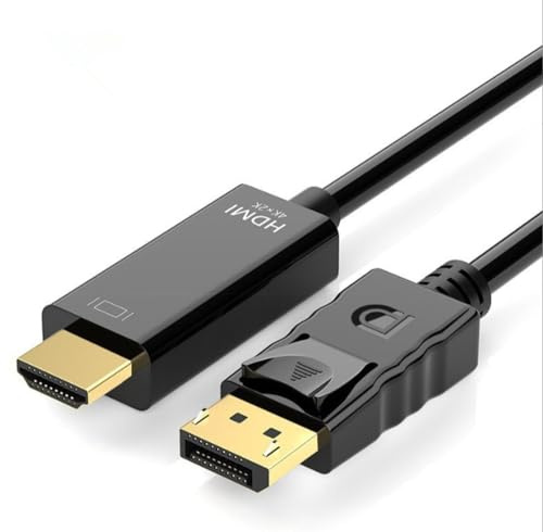 H.May El cable displayport DP a hdmi, 4k / 30hz, 1080P / 60hz, 1920x1200, y el cable Display port (dp) a HDMI son compatibles con monitores, pc, computadoras portátiles (4K/30HZ 1.8 Meter)