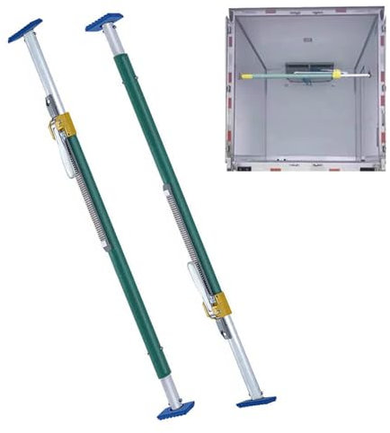 Stabilisator Unterstützung Extra dicker Lkw-Ladeflächenbügel, Längenverstellbare, rutschfeste Laderaumbarriere gegen Verrutschen, Ladebalken für Kastenwagen für 500kg Gewicht(Two cargo bars,1.52-1.9m/