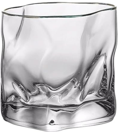 PZEOB Verre à Boire Verre à vin carré Chic de 280ml, Verre à vin soufflé à la Main de manière irrégulière pour la Maison, Bar utilise du Verre à Whisky en Cristal Haute qualité