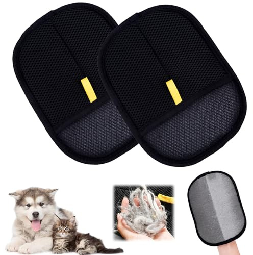 Handschuh Tierhaarentfernung,2 Stück Tierhaarentferner Handschuh, Pet Hair Remover Handschuhe für Katzen und Hunde, zum Waschen Entfernen von Haaren und Pflegen