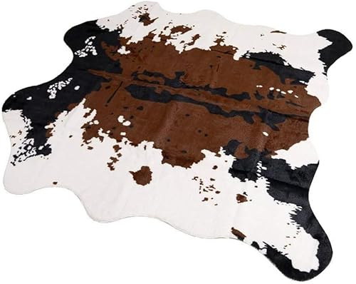140 x 160 cm, in finta pelliccia, stampa di mucca, tappeto in finta pelle bovina, tappeto per decorare casa, sotto il tavolino da caffè, asilo nido a tema cowboy, stanza dei giochi a tema giungla