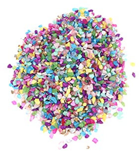 Cabilock 5taschen Unregelmäßige Glassplitter Bunte Steine Glasperlen Trommelglas Glaskies Für DIY-Ornamente Schmuckherstellung Heimwerker-projekte Innen Und Außen-Dekoration Beutel