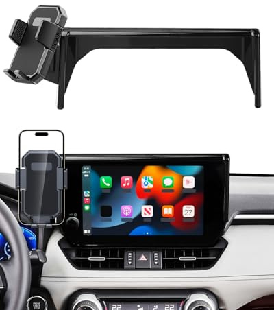 PZK Car Phone Mount for Toyota RAV4 2019-2025 Hybrid LE/XLE/Premium Accessories 7/8-Inch Screen 360° Rotation Smart Phone Cradles Auto Lock Cell Phone Holder Not Affect Air Vent (Not Fit 9/10.5 inch)