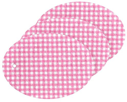 Esponjas de limpieza absorbentes de rejilla rosa y blanca para el hogar, esponjas decorativas multiusos para lavar platos para limpiar sartenes de cocina, vajilla y utensilios de cocina antiadherentes