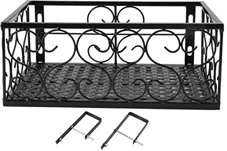 Balcony Flower Pot Stand | Étagère à balustrade en fer épaissi avec des dispositifs de file d'attente | Porte-plante décorative pour le rebord de la fenêtre / jardin / patio | (iron 2)
