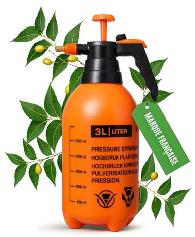Mano Vivo – Spray – Pulvérisateur à Pression Manuelle 3L – Bouteille Pressurisée pour Lavage Voiture, Jardin, Nettoyage Terrasse & Plantes – Pompe Haute Performance