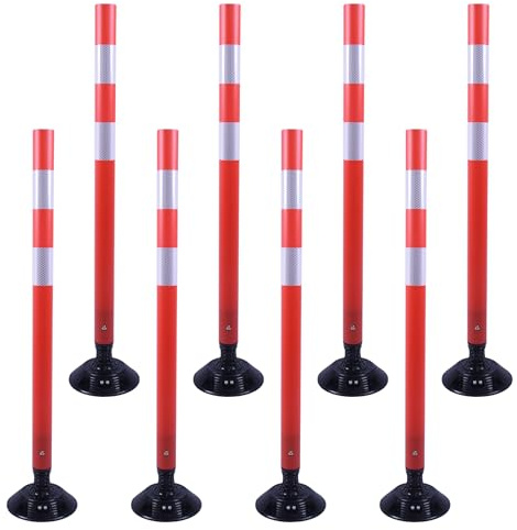 36 Inch Heavy Duty Traffic Cones 8-Pack with Spring Base - OrangeStar Reflective Safety Cones for Construction Zones, Highways, Parking Lots - Orange Road Delineators