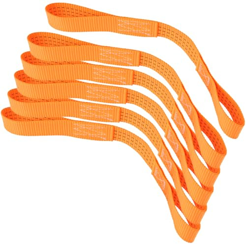 QWORK® 6 Stück Zurrschlaufen 450x38mm, Spanngurte für Auto, Motorrad, Camping, Ladungssicherung