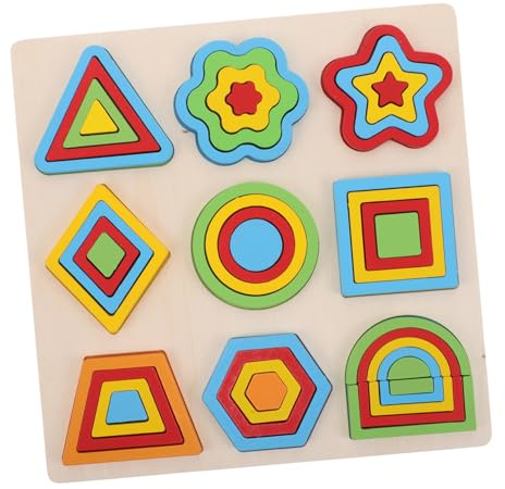 Kisangel Holz Montessori Formenpuzzle für Kleinkinder Robustes Figuren Lernspielzeug mit Zahlen Farbzuordnung Pädagogisches Steckspiel Zählen Logischem Denken und Feinmotorik