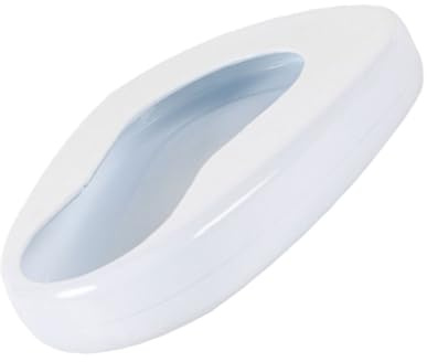 HONITANO Bettpfanne aus Emaille in Weiß mit Ergonomischer Form Einfach zu Reinigen und Bequem Geeignet als Urinal für Bettlägerige Männer und Frauen im Häuslichen Gebrauch