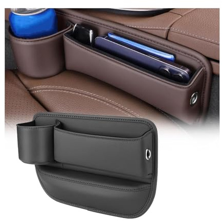 NRAAUEPO Caja Organizador Asiento Coche para v&w Golf Sportsvan 2017-2021. Portavasos de Cuero Coche, Bolsa para Huecos Asientos, Organizador para Rellenar Huecos, Accesorio Interior
