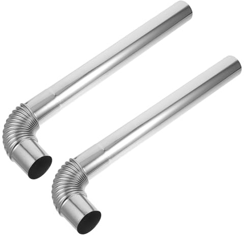 DOITOOL Tubo de Chimenea de Acero Inoxidable 304 Reforzado 4 Piezas 2 Tubos 6 CM X 50 CM 2 Curvas para Estufa de Leña y Caldera Conducto de Ventilación Resistente a Altas Temperaturas