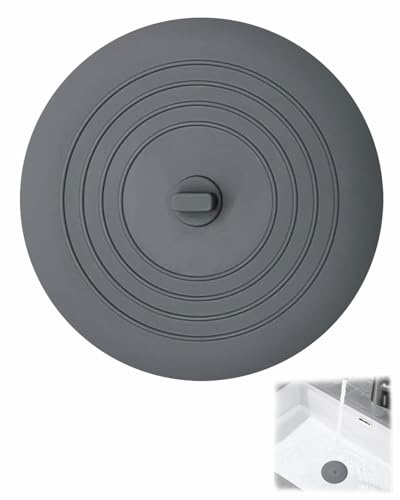 LEEQBCR 1 pezzo Tappo di Scarico in Silicone | 15CM |Tappo a Ventosa Universale,Tappo Lavello Cucina, Vasca da Bagno, Lavandino, Doccia, Lavandini Ceramica e Acciaio(grigio)