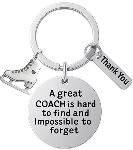 Sportybella Figure Skating Coach Keychain Ice Skate Appreciation Keepsake