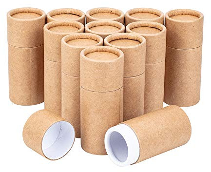 BENECREAT 12 PCS 10 ML Burlywood Kraft Tubes en Carton Ronde Conteneurs en Papier Kraft pour Crayons Thé Caddy Café Cosmétique Artisanat Emballage Cadeau