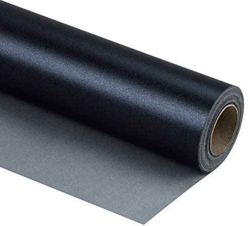 RUSPEPA Schwarzes Mattes Geschenkpapier – 81,5 Quadratfuß – Einfarbiges Perlglanzpapier, Perfekt Für Hochzeit, Geburtstag, Weihnachten, Babyparty – 76 cm X 10 m