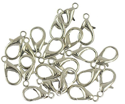 20pcs 18mm Moschettone Artiglio Chiusure Gioielli FAI DA TE Risultati Forniture Argento