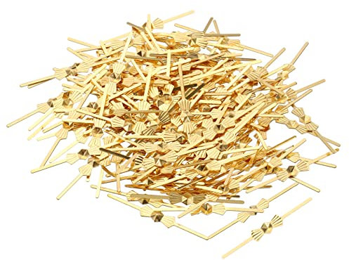 PATIKIL Chandelier Connector Clip, 150 Pack 33mm/1.3 Length Chandelier Bowtie Pin Replacement for Fastening Crystals Lamp Ceiling Light Parts, Golden