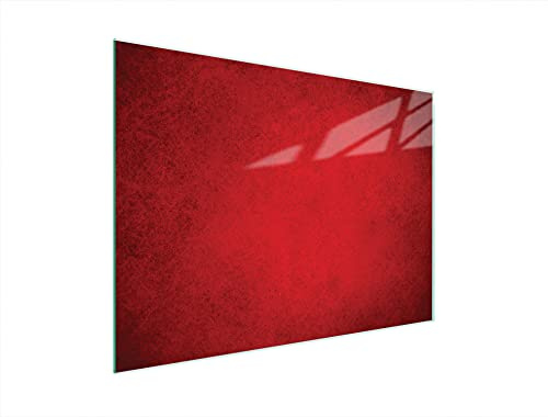 DarHaus Herdabdeckplatte 40x30 cm Einteilig Glas Elektroherd Induktion Herdschutz Spritzschutz Glasplatte Deko Schneidebrett, Rot