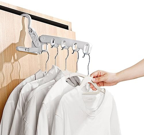 HAOXYO Reise Kleiderbügel Wäscheständer Klein Kleiderhaken Klappbar Wäscheständer Klappbar,Mit 5 Löchern,Geeignet für Campingausflüge im Freien,Hotelapartments,StudentenApartments