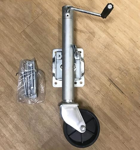 QICBYING Schwerlast Anhänger Stützrad - Automatikstützrad Anhängerstützrad, Rotierendes Stützrad Für Anhänger, Vertikale Belastung 540kg, Mit 15cm Rad, 10 Zoll Vertikales Scrollen, Für Boot/Wohnmobil