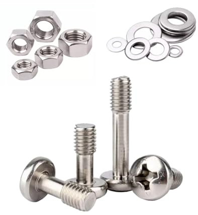 Foyoram M4 x 6 mm, tornillos imperdibles, cabeza semicircular con ranura en cruz y tuercas, disco plano, 10 unidades, tornillo imperdible de placa de acero inoxidable (M4 x 6 mm)