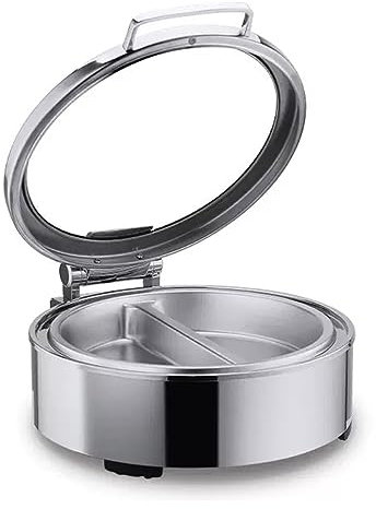 Food Warmer Chafing Dish Buffet Set Round Electric Buffet Server Buffet Food Warmer Dishes Buffet Servers Mirror Polished Easy To Clean Capacity (B Stainless Steel)
