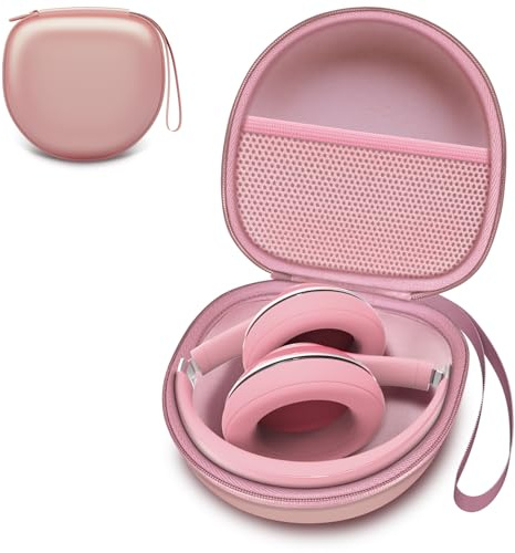 Headphone Case Compatible with Glynzak/BERIBES/TOZO/KVIDIO/Beats/Soundcore Anker/JBL Noise Cancelling Over-Ear Headphones, Rose Gold