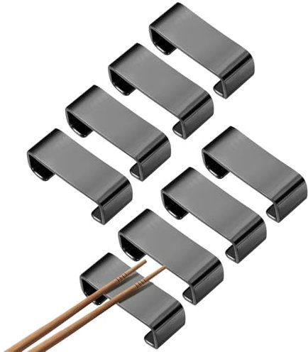 sourcing map Lot de 8 repose-baguettes plats en acier inoxydable 304 pour comptoir, cuillère, fourchette, couteau, décoration de table, noir