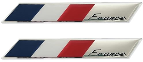 CUCUFA Pegatinas francesas, calcomanías de Auto de Bandera de 2 Piezas, calcomanías de Auto de Bandera Nacionales de la Francia 3D, Pegatinas de Logotipo de Autos de Metal Estilo 2