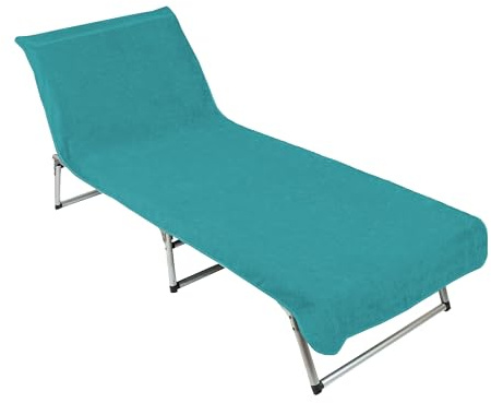 ZOLLNER Liegenauflage mit Kapuzenüberschlag 100% Baumwolle, 80x200 cm, türkis