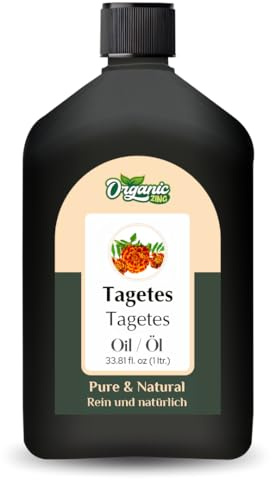 Bio Zing Tagetes (Tagetes) Öl | Reines und natürliches ätherisches Öl für Aroma, Diffusoren, Haarpflege und Massage – 1000 ml