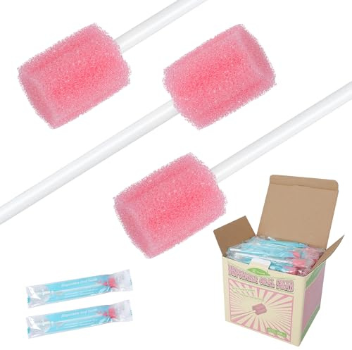 Safety Oral Care Swabs 100 PCS, Gum-Protective Mouth Swabs for Elderly, Individually Wrapped