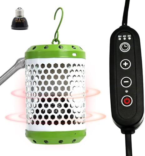 Generisch Vogelheizer Keramiklampe, Lichtlose Wärmelampe mit Timer für Haustiere, Anti-Verstöpselung, & Isolierfunktion, Ideal für, Hamster & Reptiliengehege