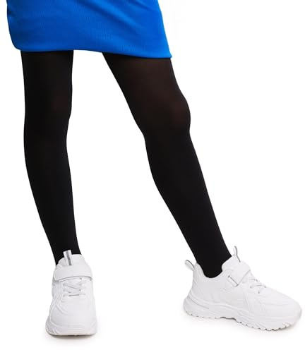 Annes styling Medias opacas para niña, suaves, 40 DEN, perfectas para escuela y ballet, cómodas, elásticas, tallas 98 – 152, negro, 2-4 años