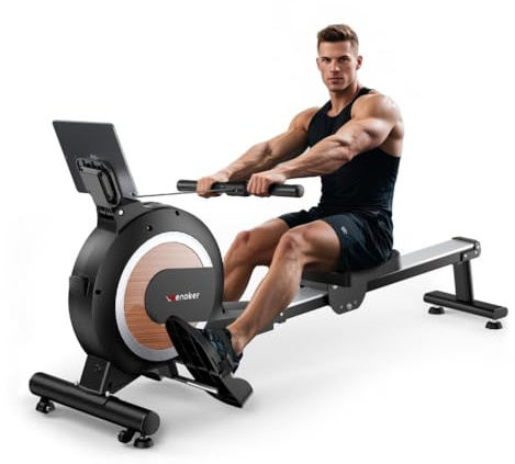 [2026 New] Rowing Machines for Home Gym with 32 Resistance Levels, 160 KG/350 LBS Weight Capacity, LCD monitor with smart rotary knob, App Connectable, indoor cardio training for home gym