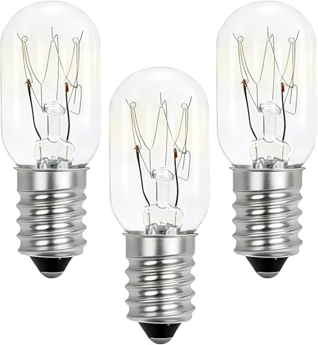 Volink 3 Stück Kühlschrank Glühbirne 15W E14, T20 Dimmbar Warmweiß 2700K | Salzlampenbirnen Kühlschranklampe für Nähmaschinen Salzlampe Gefrierschrank Dunstabzugshaube, AC 220-240V